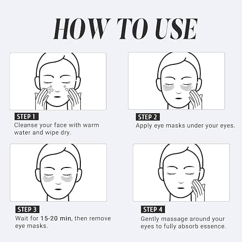 PEAUAMIE Under Eye Patches Collagen and Peptide Eye Mask for Dark Circles and Puffiness,Face Mask Skin Care Products 30 Pairs thumbnail 7