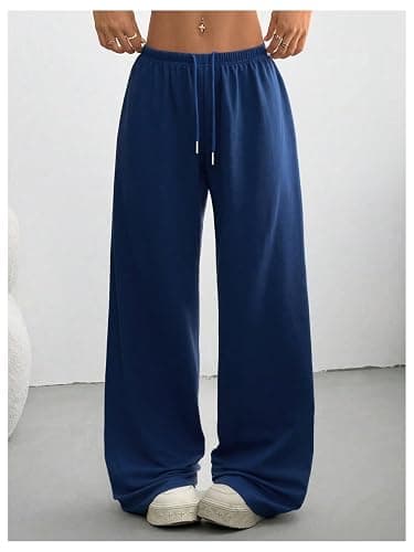 SOLY HUX Women's Baggy Sweatpants Drawstring Waist Wide Leg Loose Casual Long Pants thumbnail 5