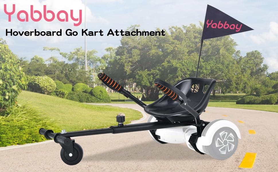 Eco-Friendly Hoverboard Go Kart Attachment with Safety Flag & Handguard – Compatible with 6.5", 8", 8.5", 10" Hoverboards – Safe & Fun Riding Experience for Kids and Teenager! thumbnail 8