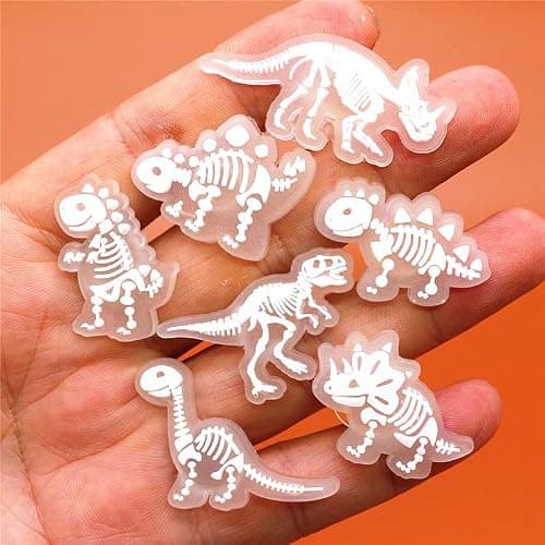 pequano 14PCS luminous Dinosaur Charms Decoration for Shoe,charms for boys Decoration for Bag,Bracelets Dinosaurs Themed Party Favor thumbnail 5