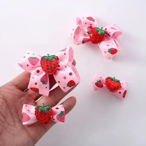 AACKS 4Pcs Little Girls Strawberry Hair Bows Toddler Strawberry Hairpins Strawberry Hair Accessories Strawberry Hair Snap Barrettes thumbnail 6