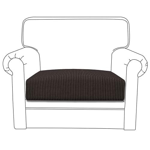 Easy-Going Stretch Chair Cushion Cover Sofa Cushion Furniture Protector Sofa Seat Sofa Slipcover Sofa Cover Soft Flexibility with Elastic Bottom(Chair Cushion, Chocolate) - Image 1