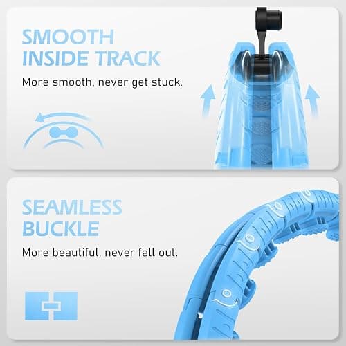 JLoibao Weighted Hula Circle with 26 Links(56 Inch) for Adults Weight Loss, Infinity Fitness Hoop Plus Size, for Women Smart Exercise Equipment - 26Links-Blue thumbnail 5