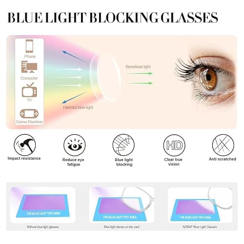 NZKNP Blue Light Glasses for Woman Men,Blue Light Blocking Glasses,Clear Glasses thumbnail 4