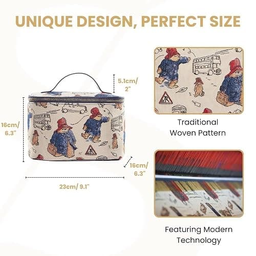 Signare Tapestry Toiletry Bag Makeup Cosmetic Organizer bag for Women with Paddington Bear Design (TOIL-PADD) thumbnail 3