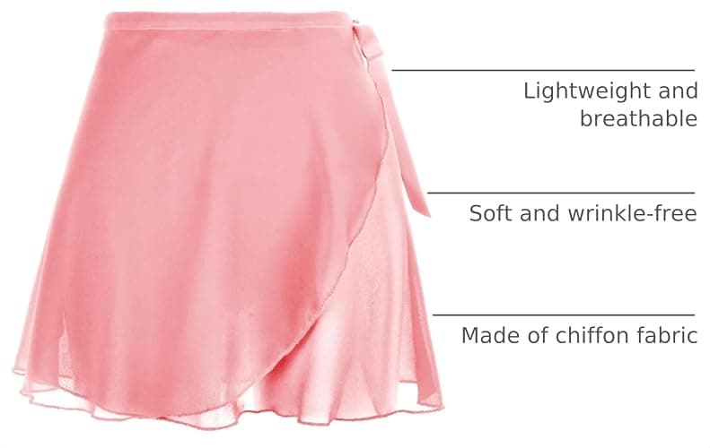 Yolev Women's Ballet Wrap Skirt Chiffon Dance Wrap Skirt with Adjustable Waist Tie Gymnastics Ballet Skirts for Women thumbnail 4