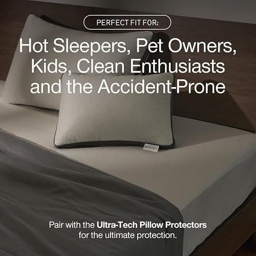 Coop Home Goods Ultra Tech Waterproof Mattress Protector Queen, Smooth Top Mattress Pad, Waterproof Mattress Cover, 18" Deep, Machine Washable Mattress Topper, Noiseless Comfort (60x80) thumbnail 6