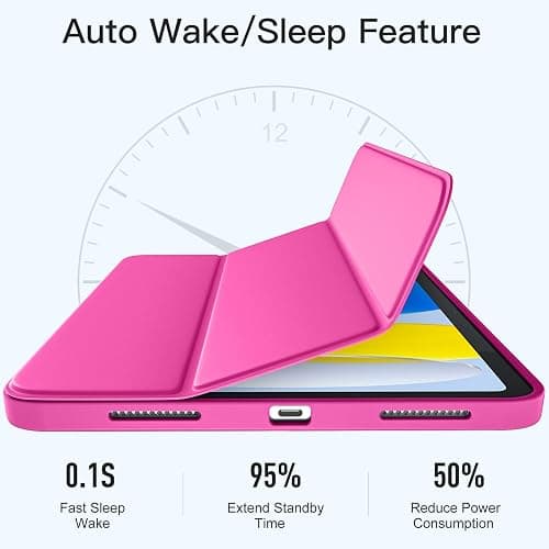 Akkerds Compatible with iPad (A16) 11th Generation Case 11 Inch 2025, for iPad 10th Generation Case 10.9 Inch 2022 with Pencil Holder, Slim Trifold Stand Protective Cover with Soft TPU Back, Rose thumbnail 8