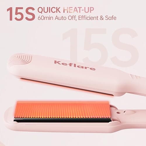 Keflare 1.7-inch Hair Straightener, Fast-Heating Flat Iron with 7 Adjustable Temperature Settings and Dual Voltage Auto-Adjustment, Suitable for Home and Global Travel thumbnail 5