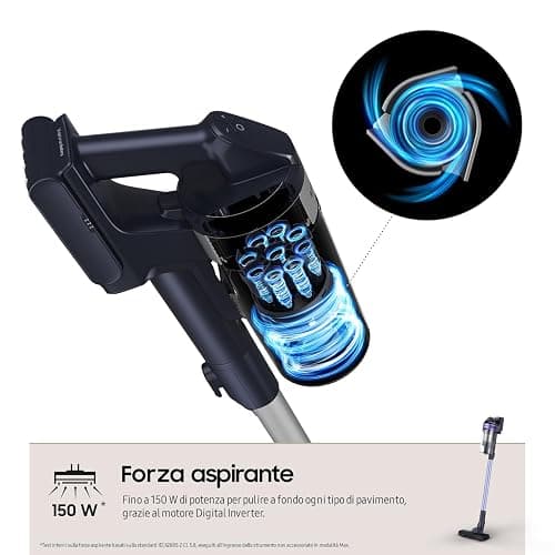 Samsung Aspirapolvere Senza Fili Jet 60 Turbo VS15A6031R4/ET, Senza Sacco, Potenza 150W, Fino a 40 min di Autonomia, Violet thumbnail 4