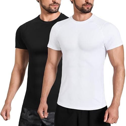 Tigersay Men's Compression Shirts, Short Sleeve T-Shirt Athletic Compression Tops Workout Sports Base Layer Undershirt thumbnail 2