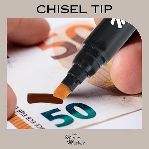 HVM Counterfeit Money Detector Pen (5 Counterfeit Pens) - Money Marker Bill Detector Pen with Upgraded Chisel Tip - Detect Fake Bills, Universal False Currency Checker Pack thumbnail 6