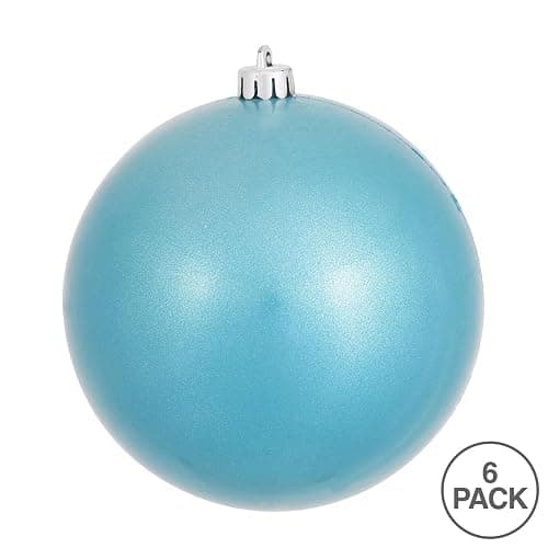 Vickerman 4" Turquoise Candy Ball Ornament, 6 per Bag thumbnail 3
