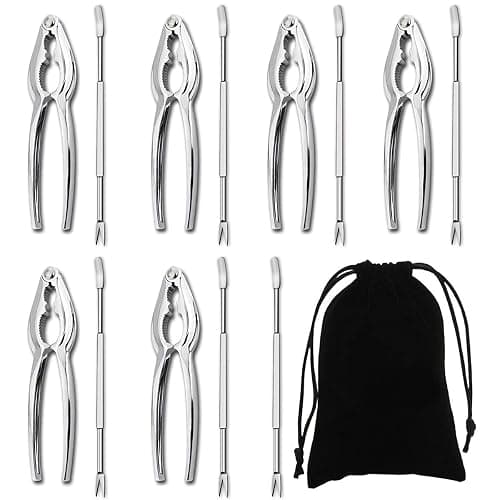 Artcome Seafood Tools Set including 7 Forks and 6 Lobster Crab Crackers Nut Cracker Set - Image 1