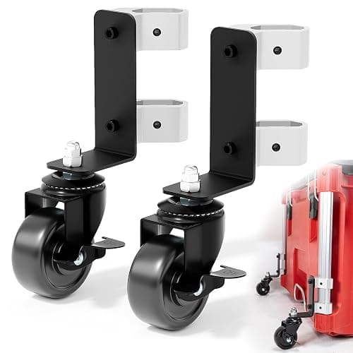 Upgraded 360° Dual Front Wheels, Packout Wheels Compatible with Mil.Waukee Packout Rolling Toolboxes, Packout Toolbox Accessories, 200 Lbs Capacity - Image 1