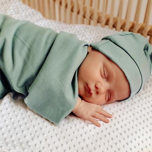 OWLOWLA Newborn Swaddle Set Stretchy Swaddle Blankets for Newborns 0-6month | Soft Breathable Fabric,Baby Swaddle Set Size 32"x32",Baby Receiving Blanket for Boys Girls,Olive thumbnail 4