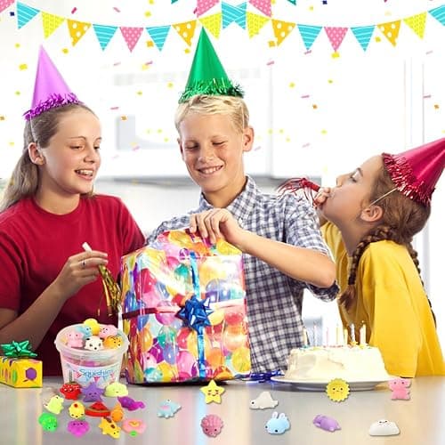 KINGYAO Squishies Squishy Toy 24pcs Party Favors for Kids Mochi Squishy Toy moji Kids Mini Kawaii squishies Mochi Stress Reliever Anxiety Toys Easter Basket Stuffers fillers with Storage Box thumbnail 9
