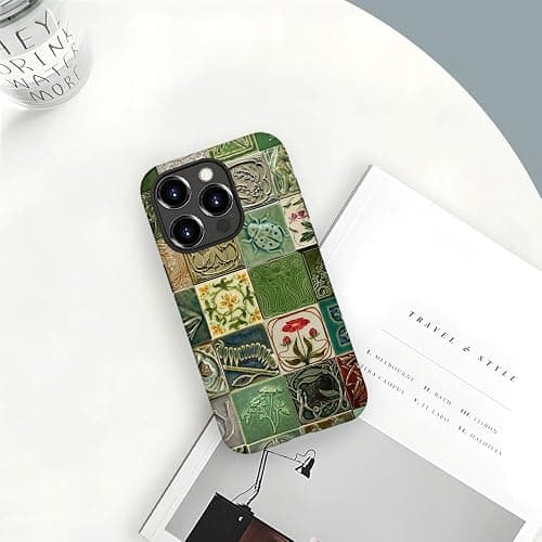 Piodaidy Compatible with iPhone 16 Pro Max,Durable & Shockproof Phone Case Cover Design - Collage Tiles Vines Snails Nature thumbnail 6