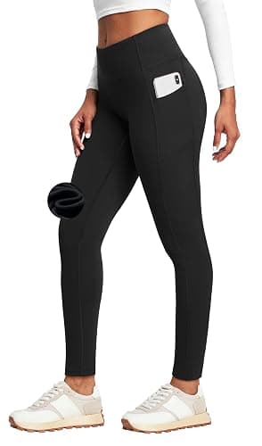 Heathyoga Fleece Lined Leggings with Pockets for Women Thermal Leggings Warm Leggings Women Winter High Waisted Yoga Pants - Image 1