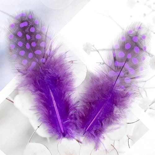 50pcs 3-6 Inches Purple Colorful Spotted Feathers for Craft Jewelry and Clothing Decoration and Dream Catcher thumbnail 6