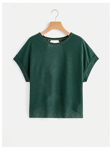 SOLY HUX Women Open Back Tops Workout Backless Tee Casual Athletic Shirts Short Sleeve Oversized Gym T Shirt thumbnail 2