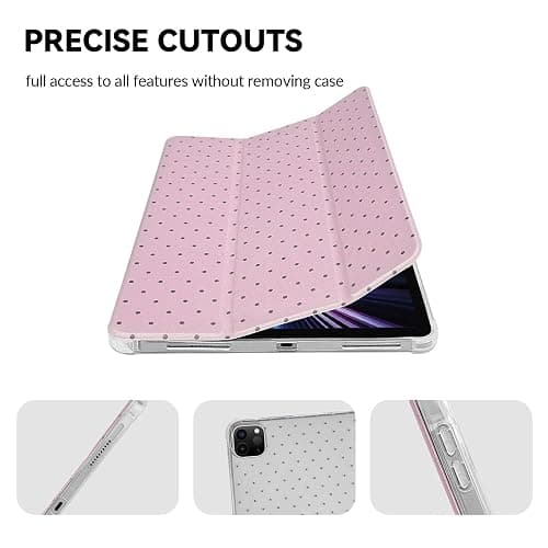 Lovmooful for iPad Pro 11" 4-1 Gen Case Cute Polka Dot-Pink | for iPad Pro 11"(1st/2nd/3rd/4th Gen,2022/2021/2020/2018),TPU Pencil Holder,Trifold Stand Protective,for Girls Women Girly thumbnail 6