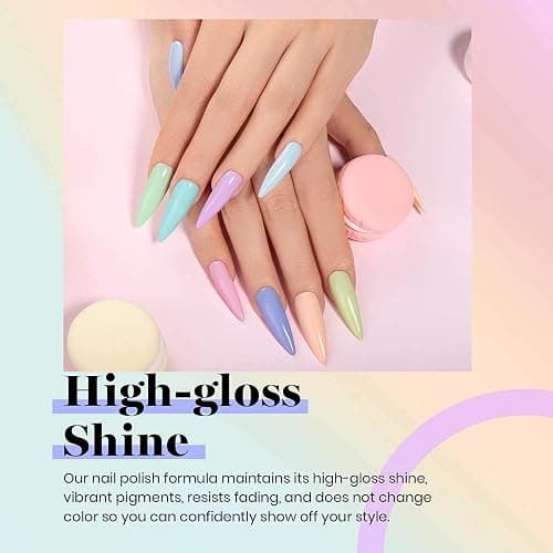 Beetles Gel Nail Polish - 20 Pcs Pastel Paradise Soak Off, Nude Gray Pink Blue Glitter Gel Polish Starter Kit with Glossy Matte Top Base Gel Coat Manicure Kit thumbnail 6