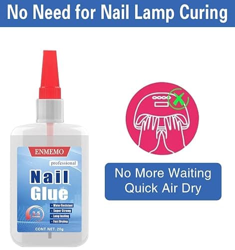 (2-in-1) 20ml Nail Glue with Brush Applicator & Nozzle,Used for Nail Tips,Acrylic Nails and Press on Nails,Built in Brush on,Super Strong,Long Lasting,Waterproof thumbnail 3