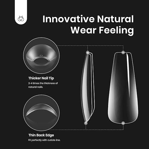 Beetles Gel Nail Kit Easy Nail Extension Set with 500Pcs Nail Tips Coffin Shape 5 In 1 Nail Glue Base Gel and Innovative Led Lamp Easy Diy Nails Art Home Gelly Tips thumbnail 6