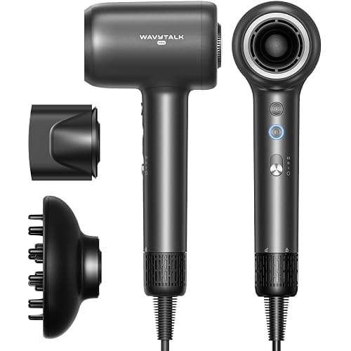 Hair Dryer, Wavytalk Turblow Pro Fast Drying Blow Dryer with Diffuser, High Speed Hair Dryer with 110,000 RPM, Pro Negative Ions for Reduces Damage, Frizz Smoothing, 3 Speeds & 3 Temps, Matte Grey - Image 1