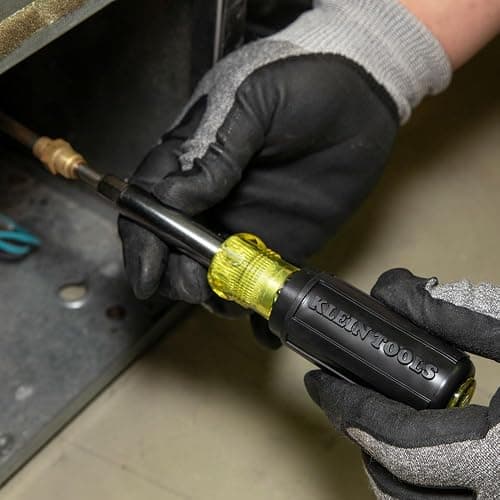 Klein Tools 32527 Multi-Bit Screwdriver/Nut Driver, 11-in-1 with Phillips, Slotted, Square, and Schrader Bits and Nut Drivers thumbnail 4