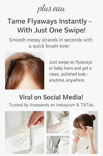 Plus eau Hair Finishing Stick – Fruity Floral Scent, Strong Hold for Flyaways & Bangs, Non-Sticky, Made in Japan, 0.34 fl oz (10ml) thumbnail 4