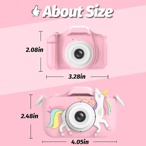 Goopow Kids Camera Toys for 3-8 Year Old Girls Boys,Children Digital Video Camcorder Camera with Cartoon Soft Cover, Best Chritmas Birthday Festival Gift for Kids - 32G SD Card Included thumbnail 2