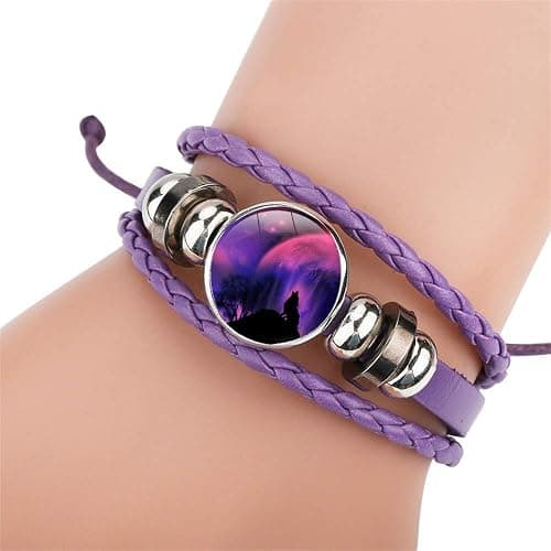 Gooey Adjustable Wolf Braided Leather Bracelet - Cute Bangle Bracelets for Women, The Pretty Gifts for Women thumbnail 7