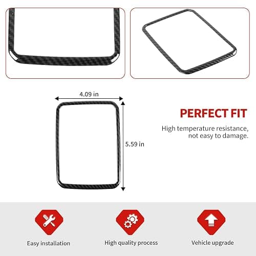 Jimen Fit for Jeep Compass 2021-2024, Center Console Gear Shift Cover Trim Frame (Carbon Fiber) thumbnail 3