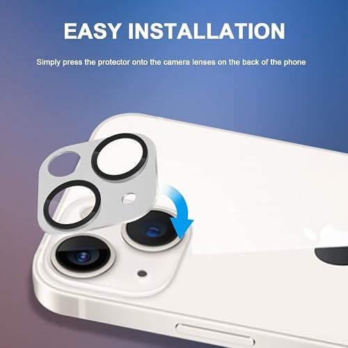 Orzero (2 Pack Camera Lens Protector for iPhone 13/ iPhone 13 Mini, Protector de Cámera Premium Metal and Glass Precise Camera Cutouts High Definition Anti-Scratch - Starlight thumbnail 2