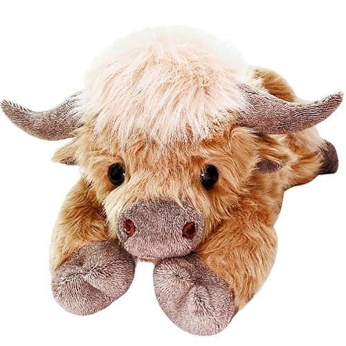 uoozii 20" | 4 Pounds Highland Cow Weighted Stuffed Animals with Unscented Microwavable Heating Pad, Cute Coolable Heatable Weighted Plush Warm Gift for Kids & Adults thumbnail 3