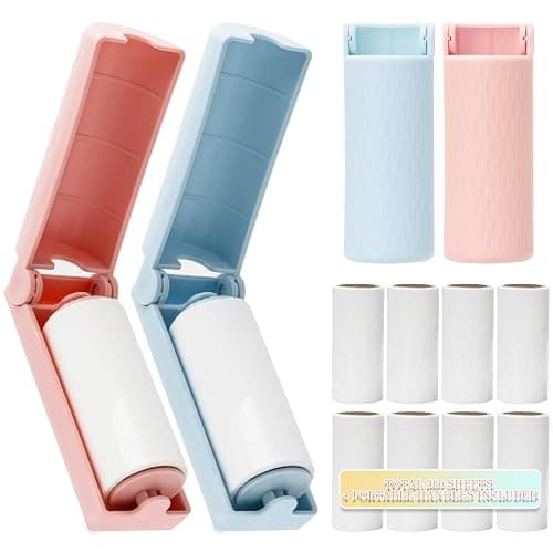16 Pack Travel Lint Roller with 360 Sheets, Mini Portable Lint Remover | with 4 Handles & 12 Refills,Reusable Pet Hair Remover for Clothes with Cover, Easy to Clean for Luggage Use - Image 1