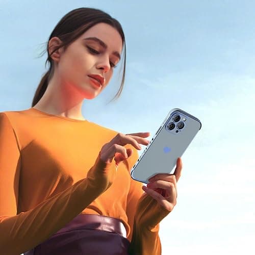 Rxuiael Luxury Women Case for iPhone 12 Pro Max 6.7in | Soft Phone Case | Upgraded Shockproof Corners | Love Heart Protective Phone Cover for iPhone 12 Pro Max (Blue) thumbnail 7
