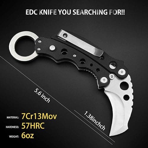NedFoss Pocket Knife, EDC Folding Pocket Knife with Clip, G10 Handle, Button Lock, Compact Cool Knives for Men Every Day Carry, Outdoor Activities thumbnail 2