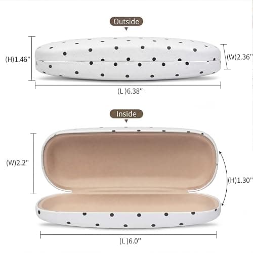 Knagsfa Glasses Case Hard Shell, Cute Sunglasses Case for Women Leather Protective Case for Eyeglass with Cleaning Cloth thumbnail 2