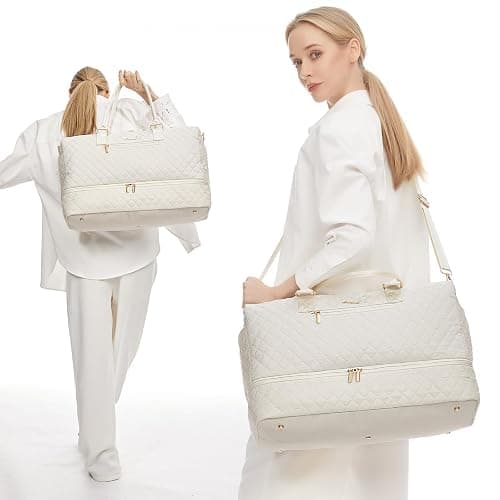 LOVEVOOK Travel Duffle Bag for Women, Weekender Overnight Bag with Shoe Compartment, Carry on Bag with Toiletry Bag, Gym Duffel Bag with Wet Pocket, Hospital Bags for Labor and Delivery 3 Pcs Set thumbnail 7