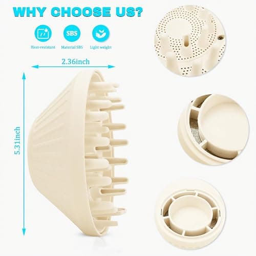 360° Rotating Diffuser Attachment Nozzle Compatible with Laifen SE Lite（NOT SE Styling Tool, Hair Smoothing Dryer Blower Accessories for Laifen SE Lite, Milk Tea thumbnail 4