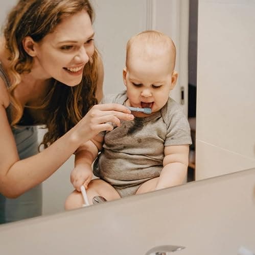Moonkie Baby Finger Toothbrush Tongue Oral Cleaner Kit for 3 Months +, 3 Pcs (Blush/Pale Mauve/Blush) thumbnail 4
