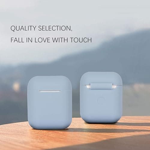 KOKOKA Schutzhülle Hülle Kompatibel mit AirPods 2, Silikon Schutzhülle Hülle für AirPods 2, LED an der Frontseite Sichtbar, Denim Blue thumbnail 3
