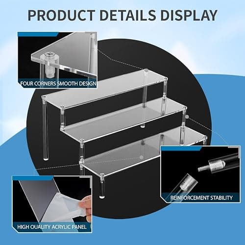 MEIJIAYOU 3 Tier Stand Compatible with Sonny Angel,Stackable Acrylic Stand For Miniature Figure Display,1PC thumbnail 3