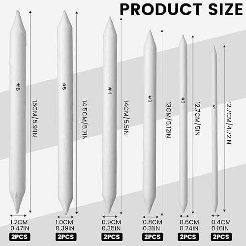 18Pcs Blending Stumps for Drawing, Paper Art Blenders, Art Blending Pencils Supplies, Drawing Pencils for Student Artist Charcoal Sketch Painting Tools, Shading Pencil for Sketching Supplies thumbnail 2