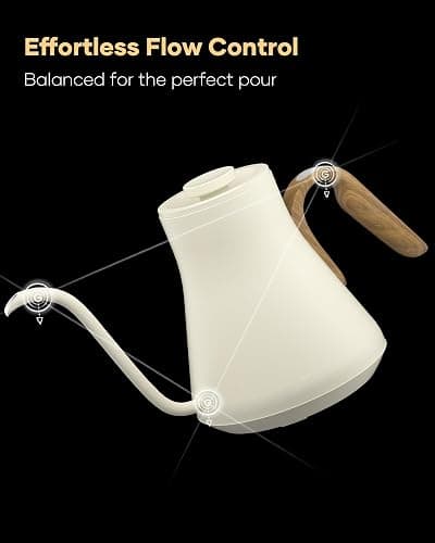 Cocinare FLOW B9 Gooseneck Electric Kettle, Precise Temperature Control for Pour-Over Coffee & Tea Brewing, Stainless Steel Interior, Rapid Heating for Boiling Water 0.9L (Morandi White) thumbnail 5