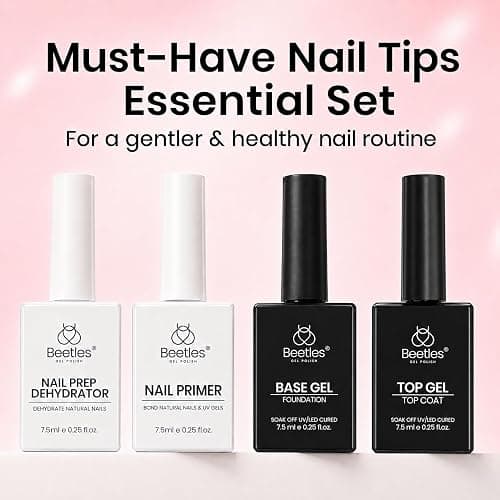 Beetles Tipex Instant Apex Nail Tips Kit, Long Square, 224pcs 16 Sizes | With Dehydrator & Primer, Thicker, Reinforced Apex for Long-Lasting Wear, 20g Solid Nail Glue, Mini UV Lamp, Base & Top Coat thumbnail 7