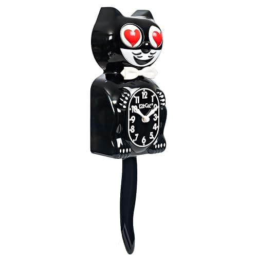 KIT CAT Klock Classic Black with Heart Eyes - Iconic Cat Clock with Moving Heart Eyes and Tail, Battery Operated Wall Clock, Made in USA, Perfect for Home Decor, Mid-Century Modern Clock, Unique Gift thumbnail 2